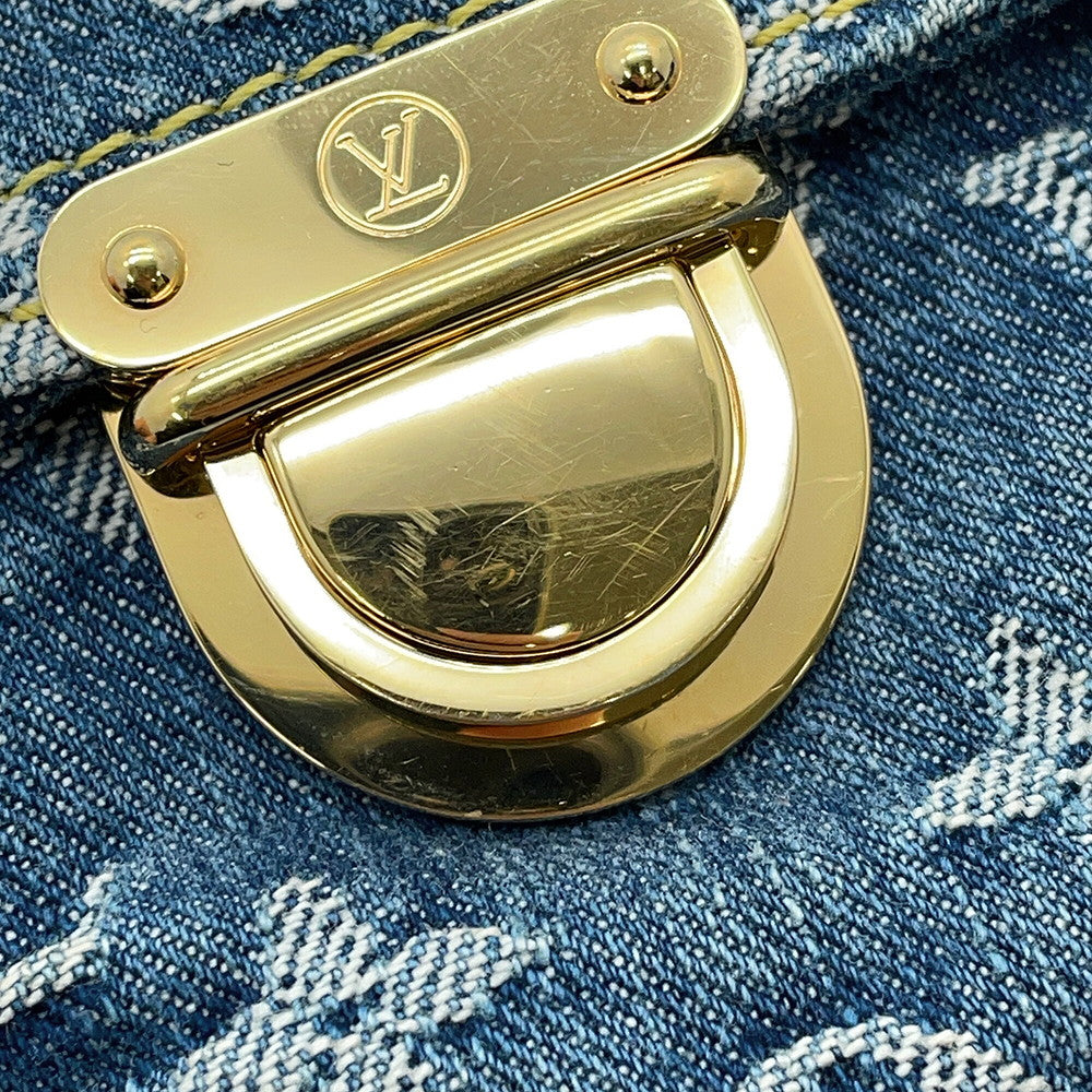 LOUIS VUITTON Baggy Blue/YellowM95048 Monogram Denim Size GM