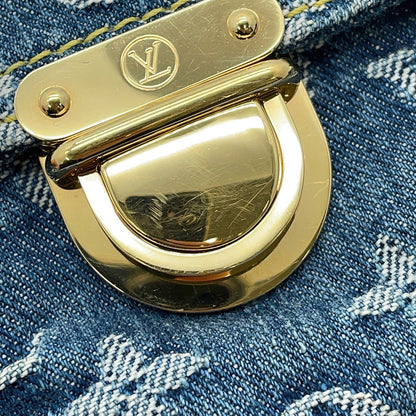 LOUIS VUITTON Baggy Blue/YellowM95048 Monogram Denim Size GM