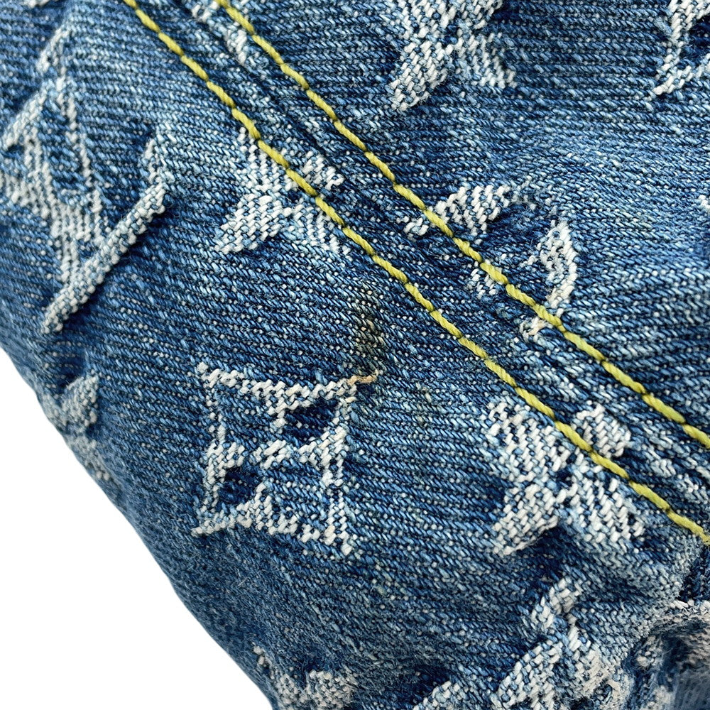 LOUIS VUITTON Baggy Blue/YellowM95048 Monogram Denim Size GM