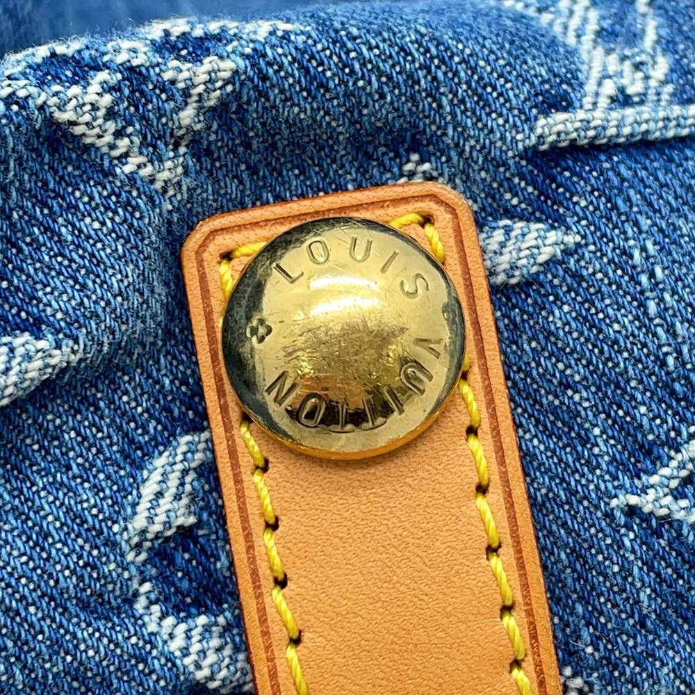 LOUIS VUITTON Baggy Blue/YellowM95048 Monogram Denim Size GM
