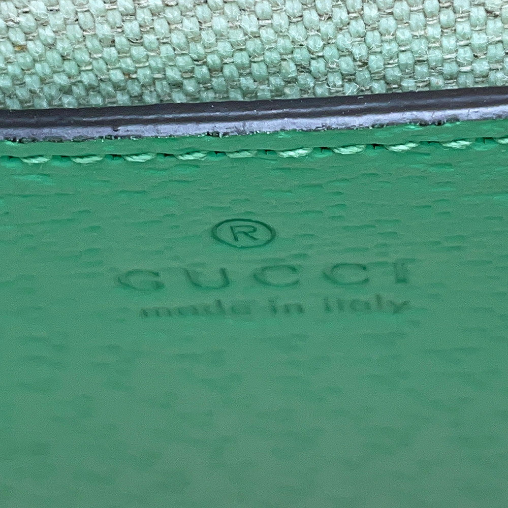 GUCCI Jumbo GG 2-way Mini Tote Beige/Light Green671623 Jumbo GG Canvas Leather