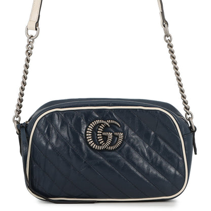 GUCCI GG Marmont ChainShoulder Navy/White447632 Leather