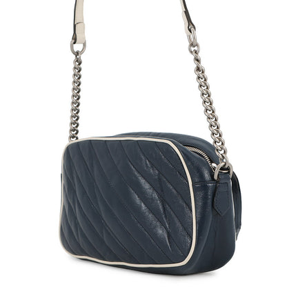 GUCCI GG Marmont ChainShoulder Navy/White447632 Leather