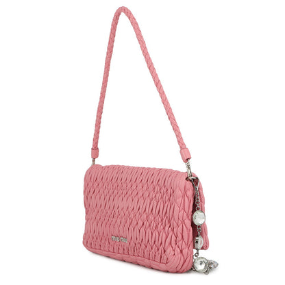 MIUMIU Nappa Crystal Shoulder Bag PinkRP0233 Leather