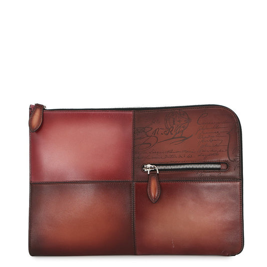 Berluti Calligraphy Nino Brown/Pink Leather Size TGM