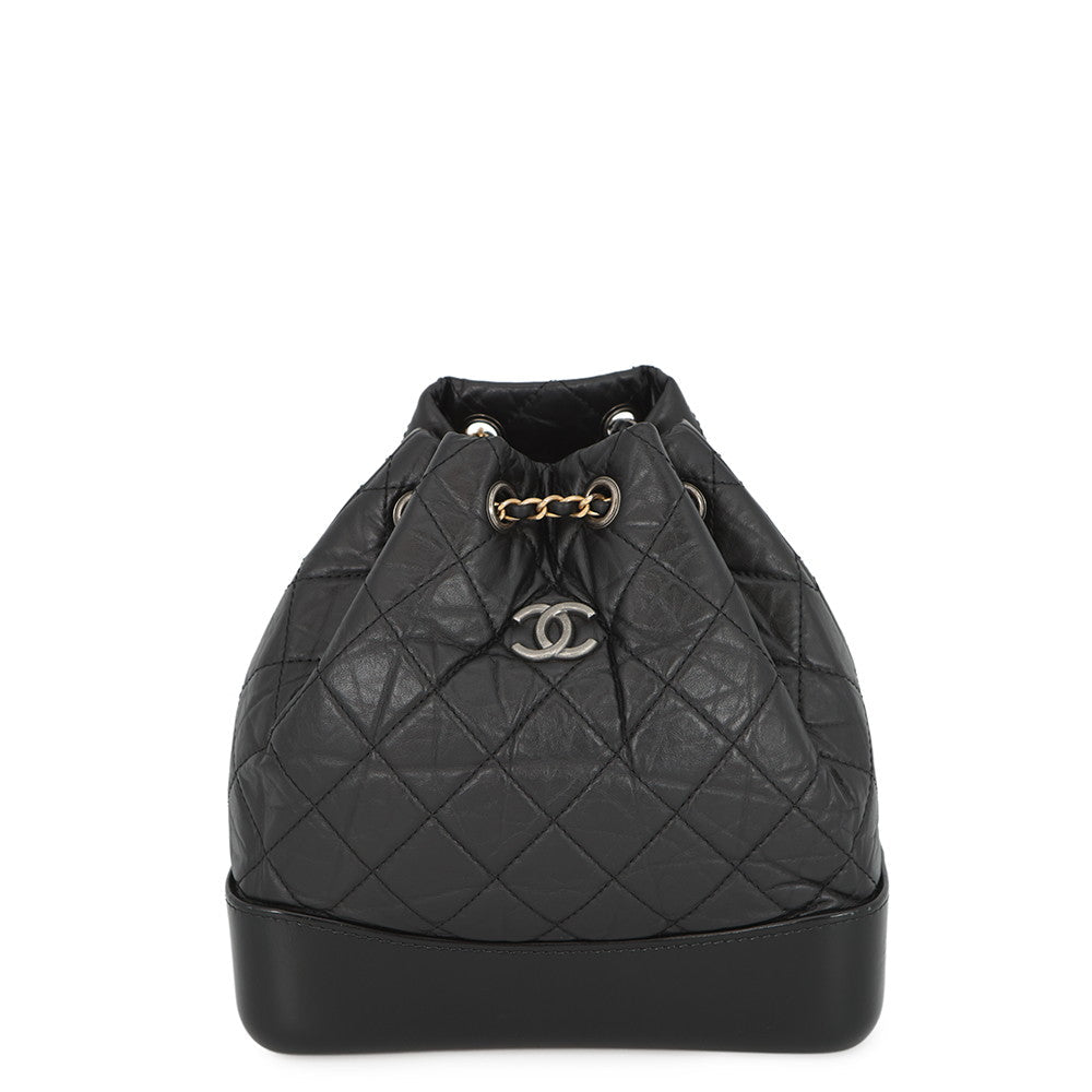 CHANEL Gabrielle de CHANEL Backpack BlackA94485 Aged Calf Leather Size Small