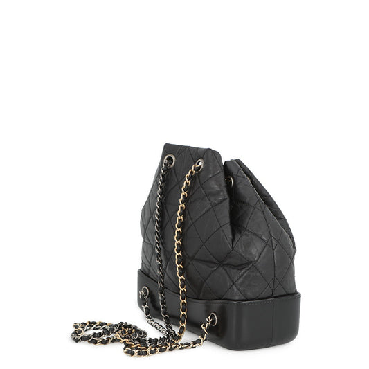 CHANEL Gabrielle de CHANEL Backpack BlackA94485 Aged Calf Leather Size Small