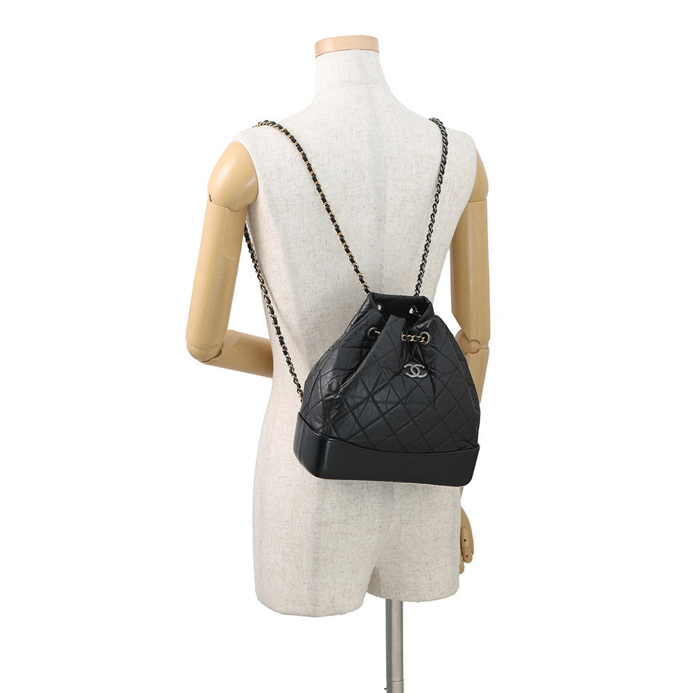 CHANEL Gabrielle de CHANEL Backpack BlackA94485 Aged Calf Leather Size Small
