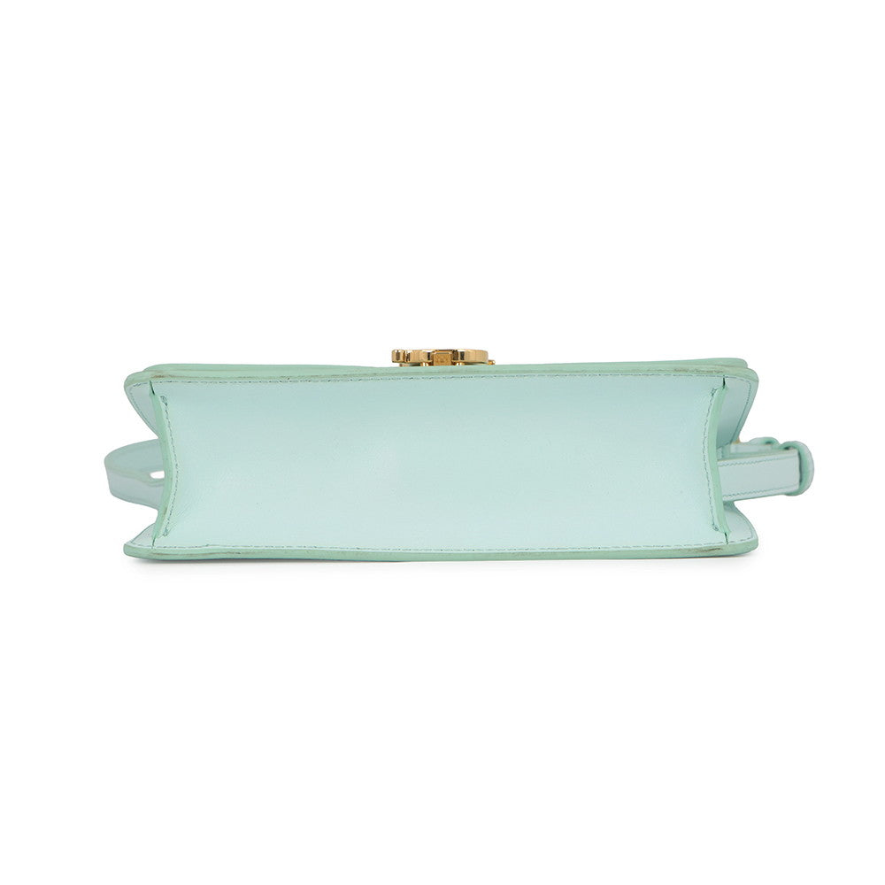BURBERRY TB logo Shoulder Bag Ivory/Mint Green8070573 Canvas Leather