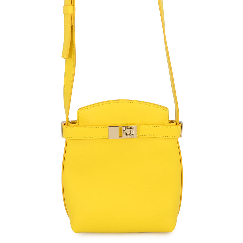 Ferragamo Hug Phone Holder Yellow220650 770895 Calf Leather