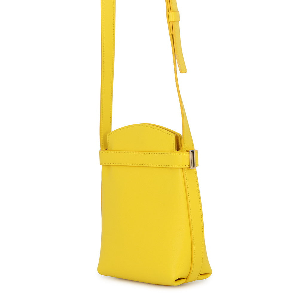 Ferragamo Hug Phone Holder Yellow220650 770895 Calf Leather