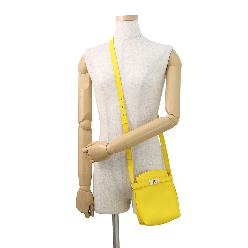 Ferragamo Hug Phone Holder Yellow220650 770895 Calf Leather