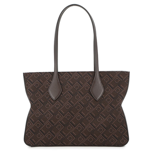 Ferragamo Star Tote Bag Brown219934 779547 Canvas Leather