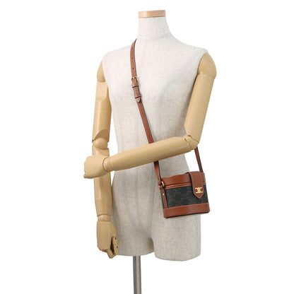 CELINE Triomphe Tambour Tan195642BZJ.04LU PVC Leather Size Small