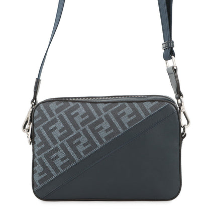 FENDI Diagonal Camera Case Navy7M0286 ASIC PVC Leather