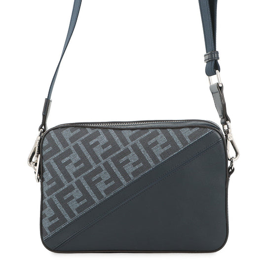 FENDI Diagonal Camera Case Navy7M0286 ASIC PVC Leather