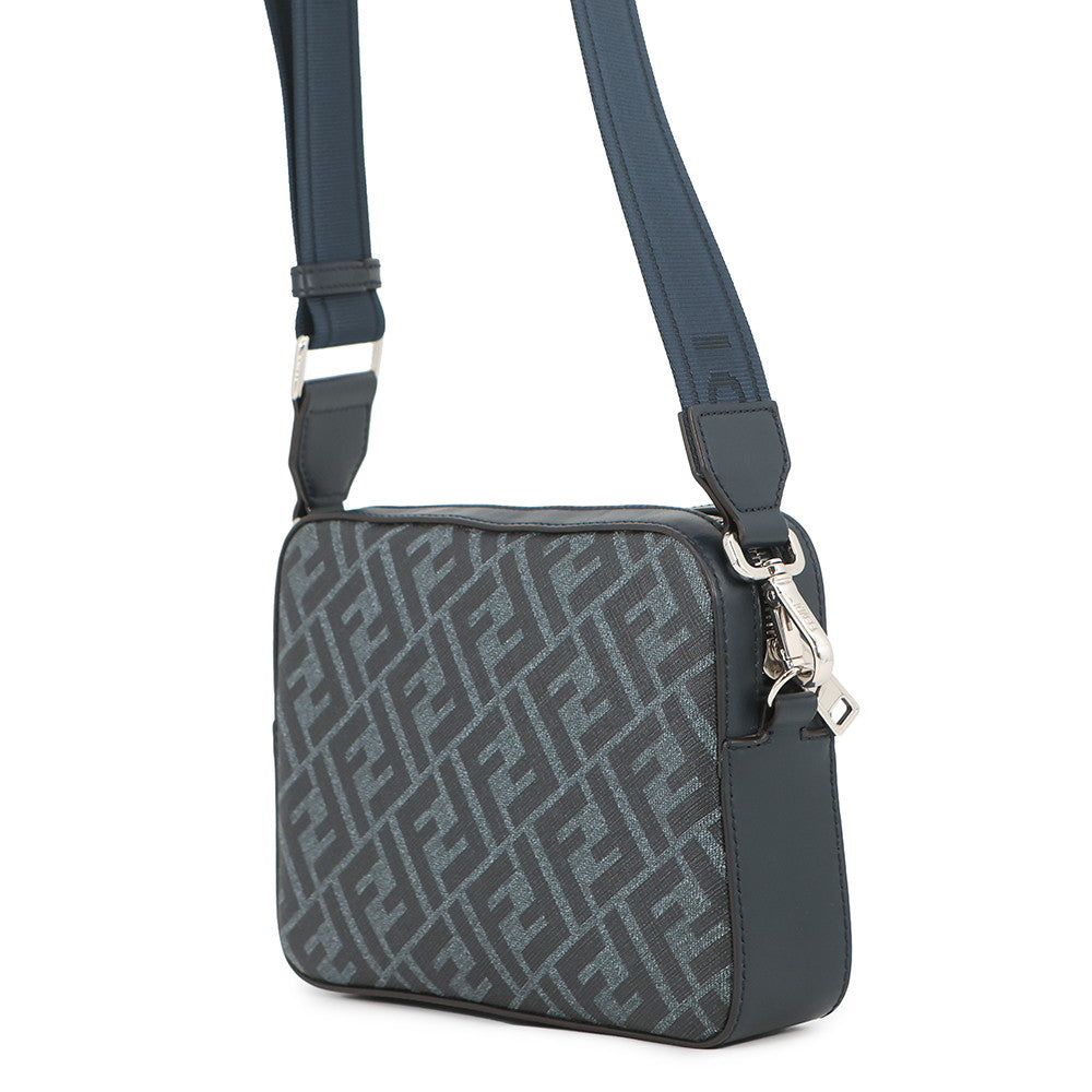 FENDI Diagonal Camera Case Navy7M0286 ASIC PVC Leather