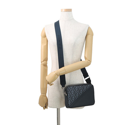 FENDI Diagonal Camera Case Navy7M0286 ASIC PVC Leather