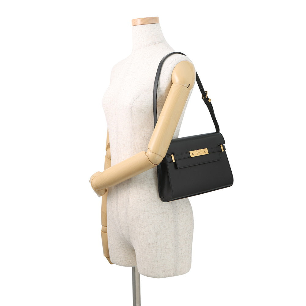 SAINT LAURENT PARIS Manhattan Shoulder Bag Black6756260SX0W1000 Calf Leather Size Small