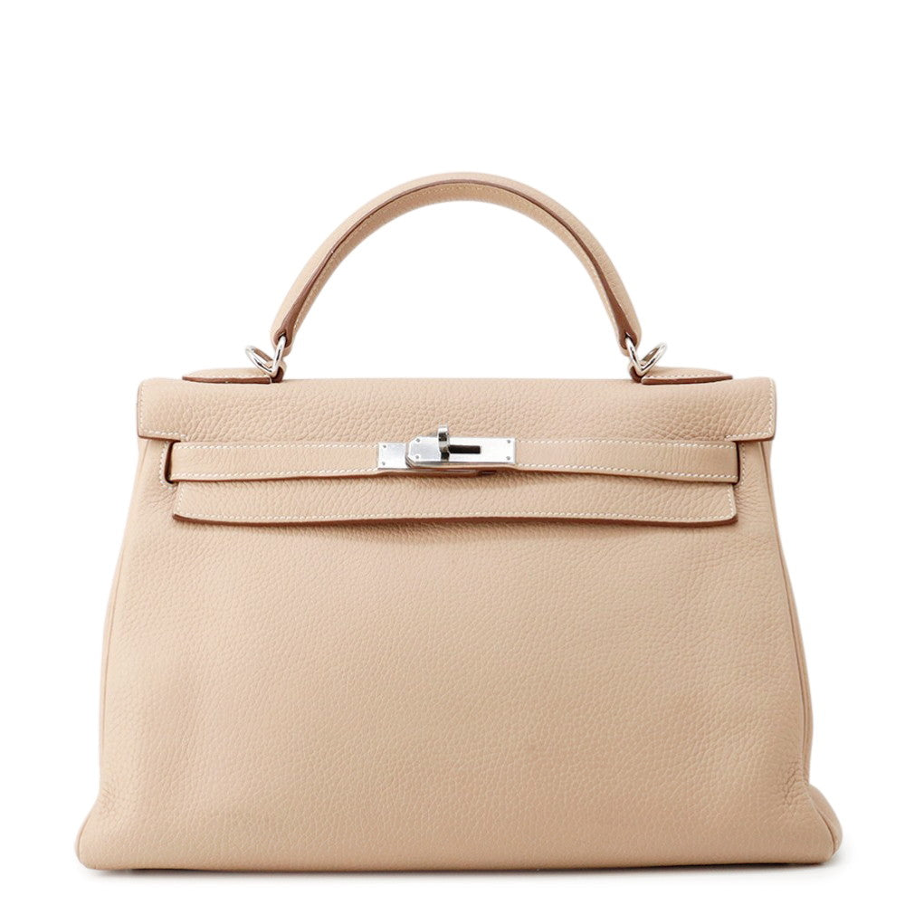 HERMES Kelly Retourne Argile Taurillon Clemence Size 32