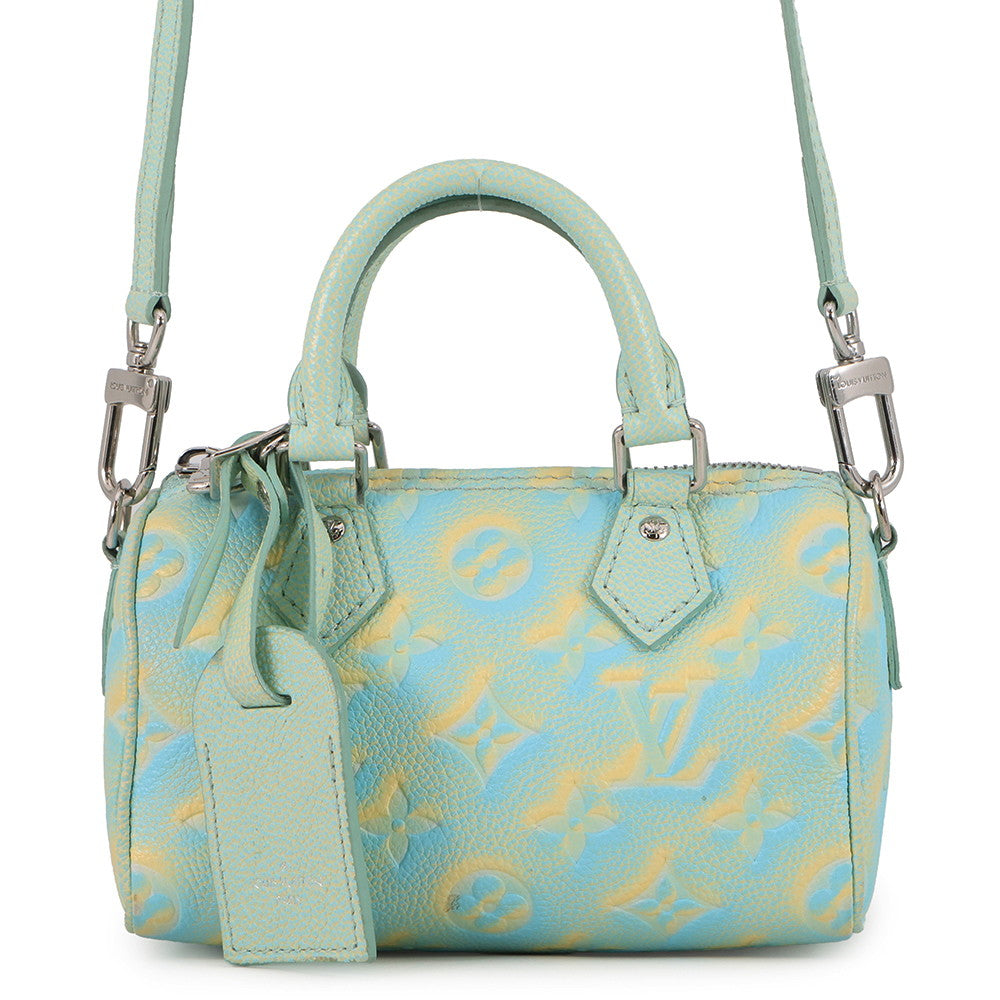 LOUIS VUITTON Speedy Bandouliere GreenM46092 Monogram Empreinte Leather Summer Stardust Size 20