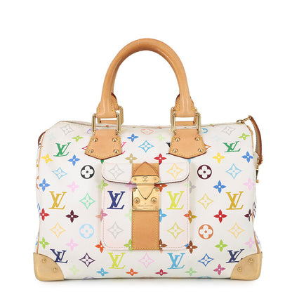 LOUIS VUITTON Speedy Blanc/RedM92643 Monogram・Multicolor Size 30