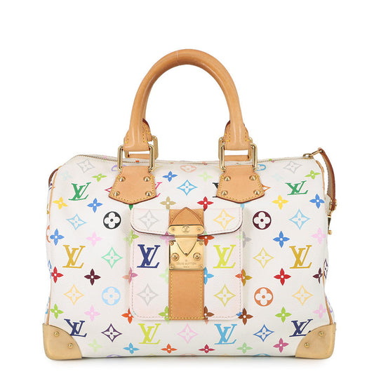 LOUIS VUITTON Speedy Blanc/RedM92643 Monogram・Multicolor Size 30