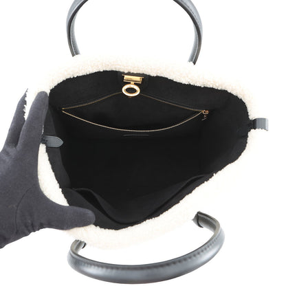 LOUIS VUITTON On My Side NoirM58908 Calf Leather Shearling Size MM