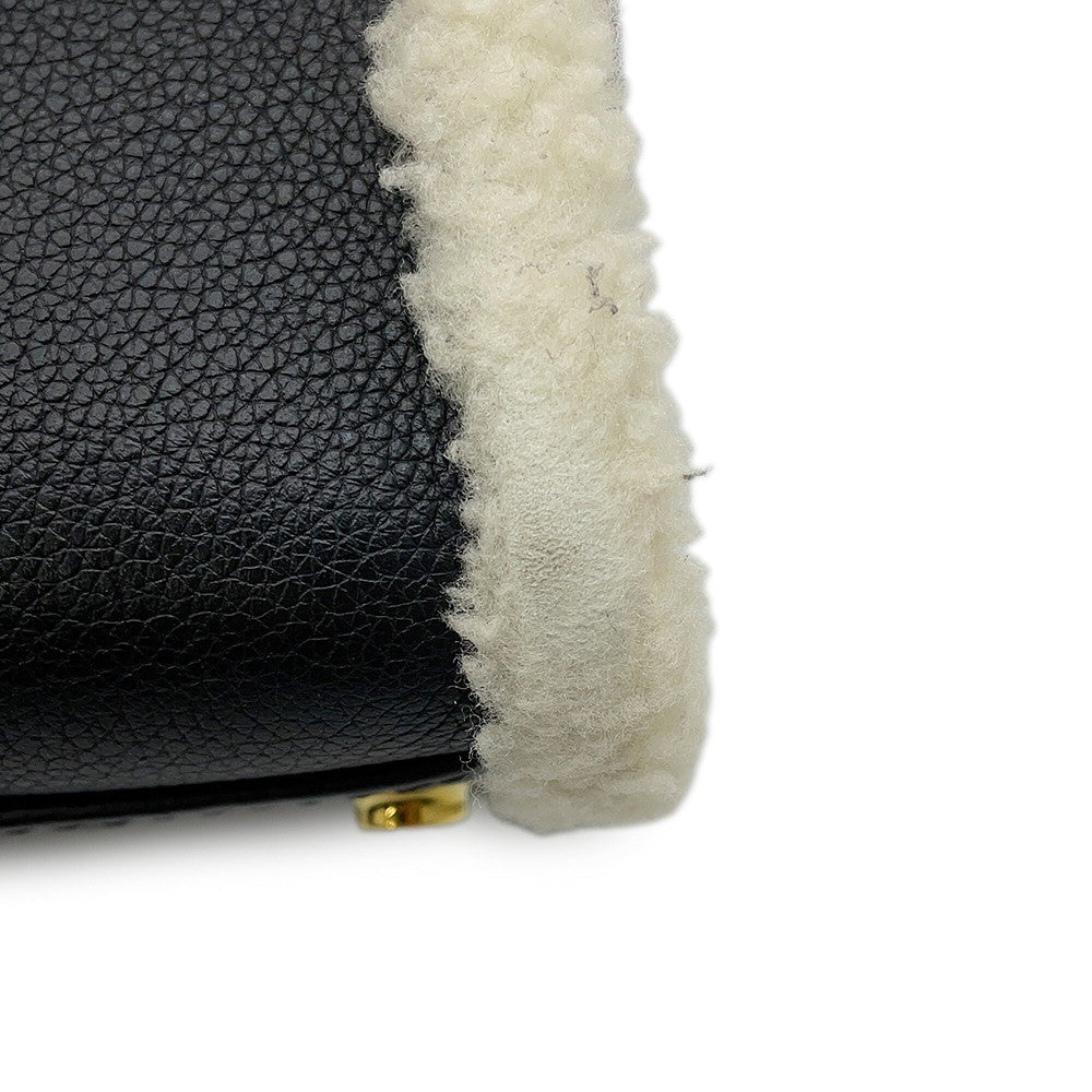 LOUIS VUITTON On My Side NoirM58908 Calf Leather Shearling Size MM