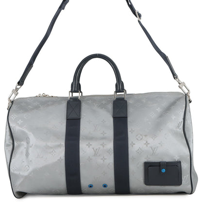 LOUIS VUITTON Keepall Bandouliere Silver/OrangeM44170 Monogram / Satellite Size 50