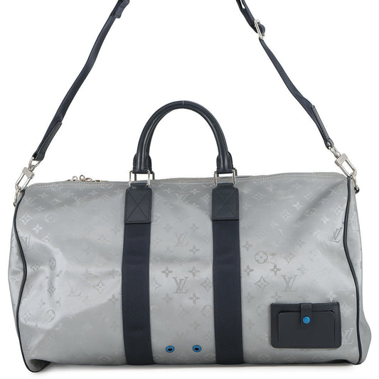 LOUIS VUITTON Keepall Bandouliere Silver/OrangeM44170 Monogram / Satellite Size 50