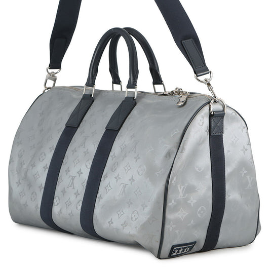LOUIS VUITTON Keepall Bandouliere Silver/OrangeM44170 Monogram / Satellite Size 50