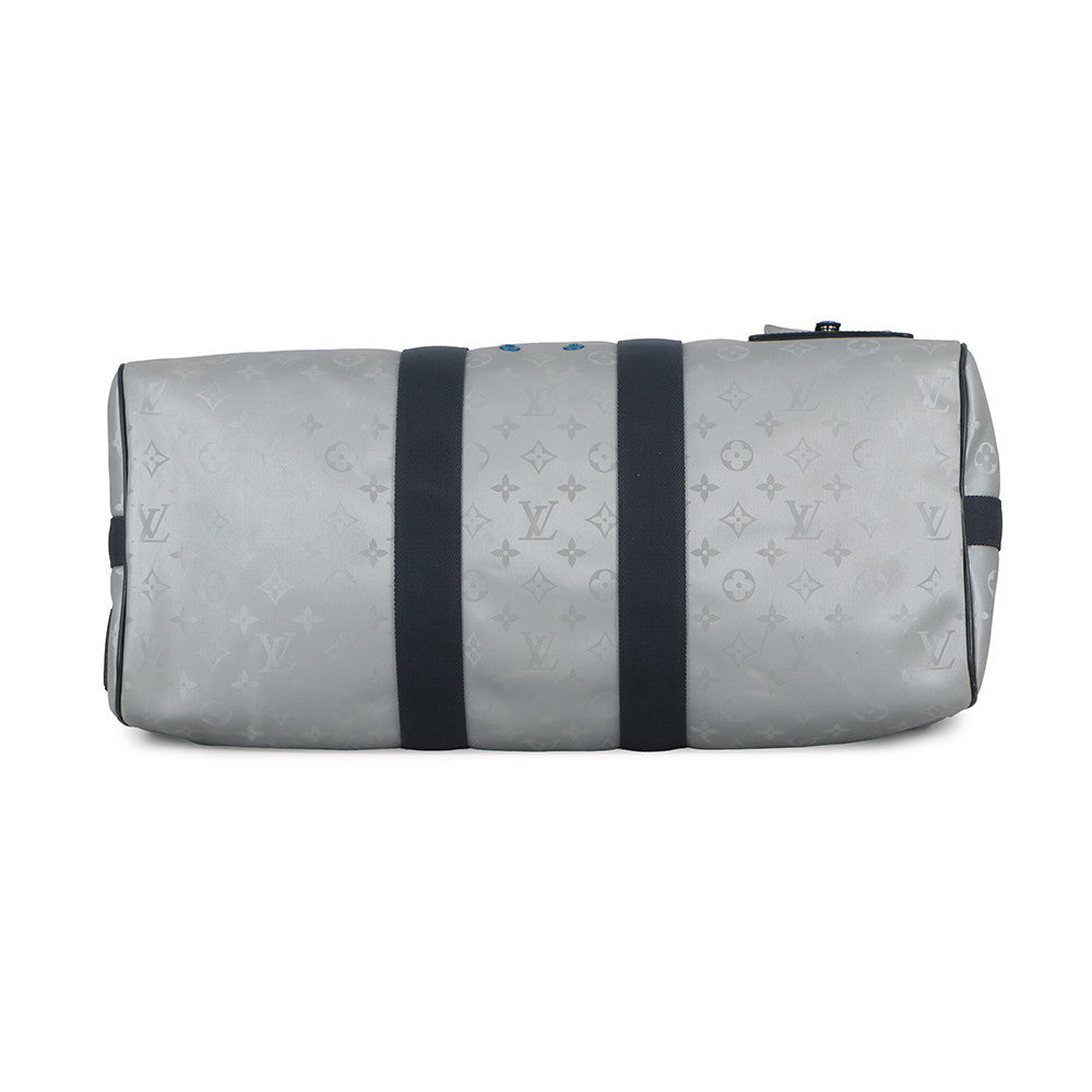 LOUIS VUITTON Keepall Bandouliere Silver/OrangeM44170 Monogram / Satellite Size 50