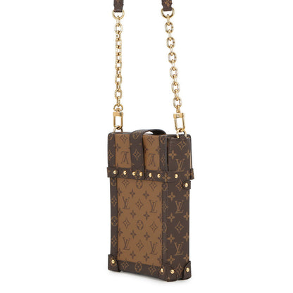 LOUIS VUITTON Pochette Trunk Vertical BrownM67873 Monogram Reverse Canvas