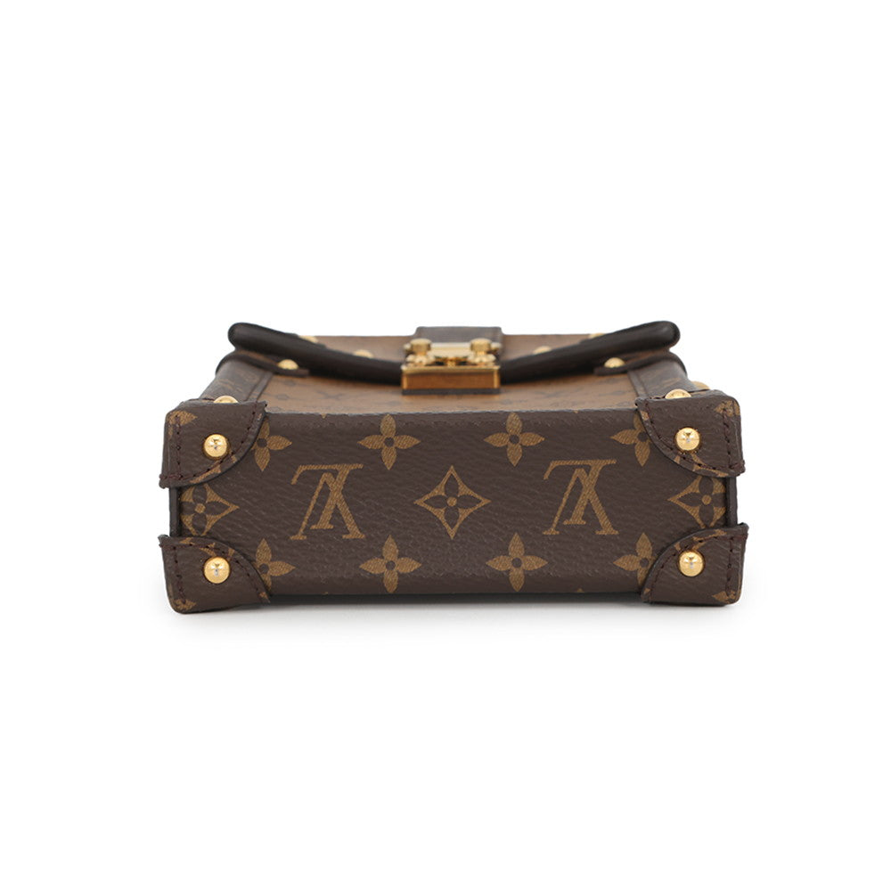 LOUIS VUITTON Pochette Trunk Vertical BrownM67873 Monogram Reverse Canvas