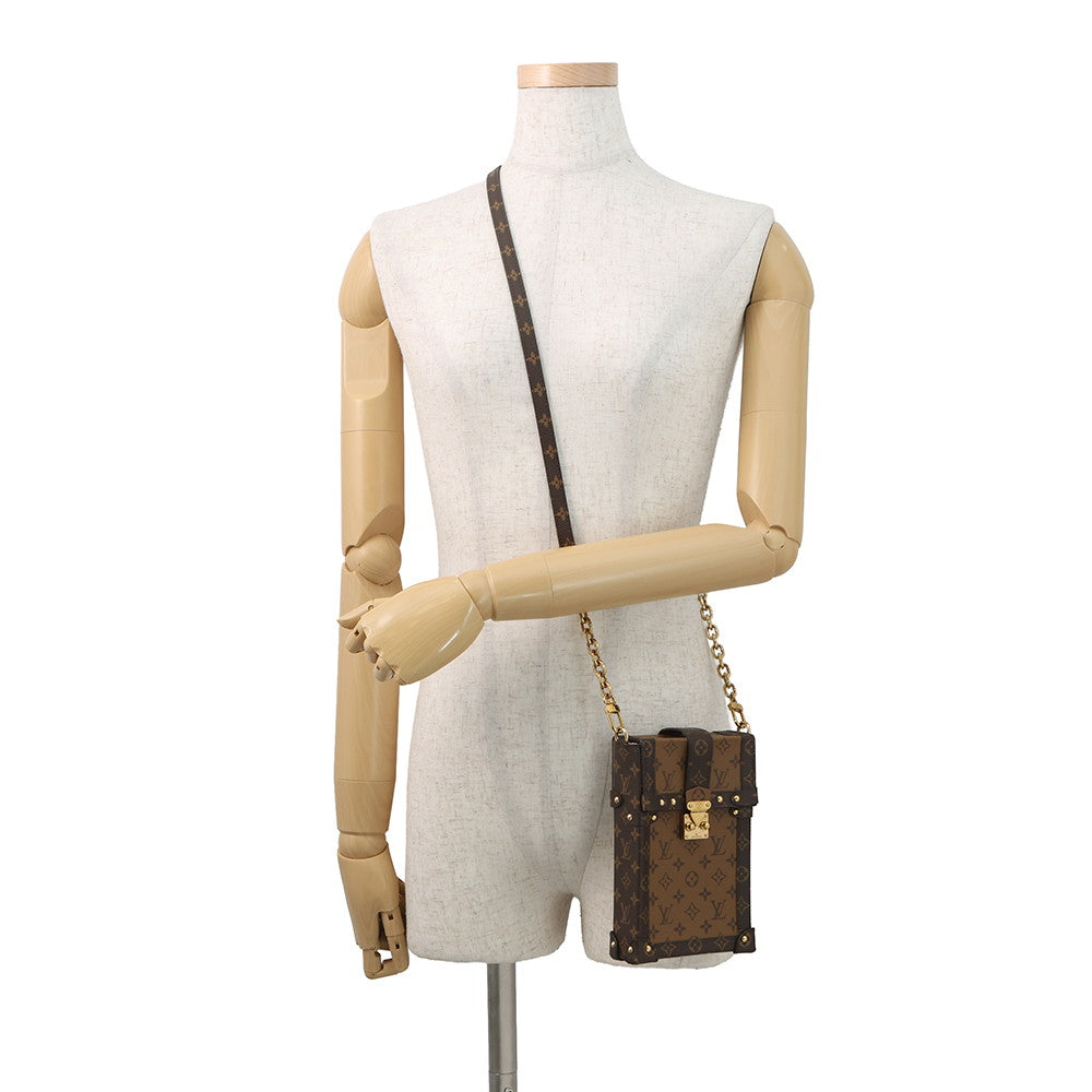 LOUIS VUITTON Pochette Trunk Vertical BrownM67873 Monogram Reverse Canvas
