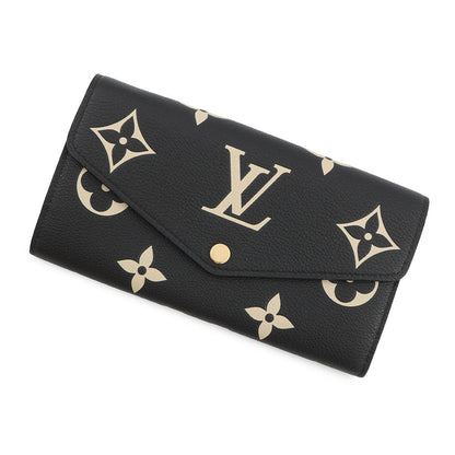 LOUIS VUITTON Portefeuille Sarah Noir/BeigeM80496 Bicolor Monogram Empreinte Leather