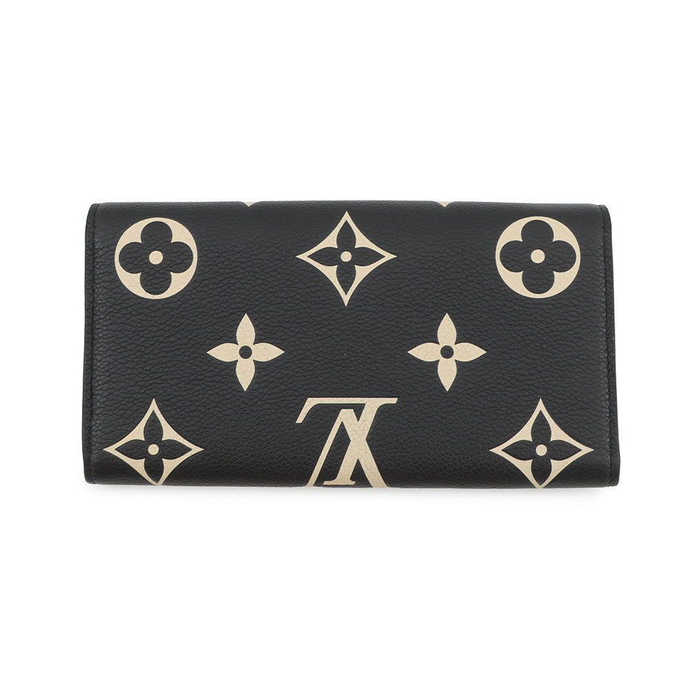 LOUIS VUITTON Portefeuille Sarah Noir/BeigeM80496 Bicolor Monogram Empreinte Leather