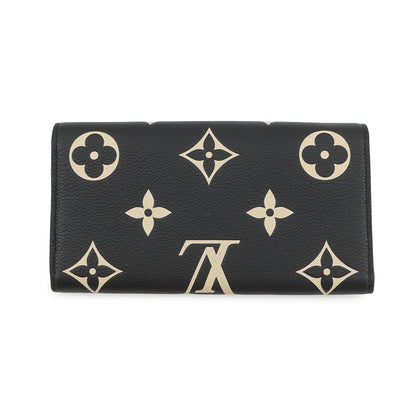 LOUIS VUITTON Portefeuille Sarah Noir/BeigeM80496 Bicolor Monogram Empreinte Leather