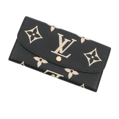 LOUIS VUITTON Portefeuille Emilie Noir/BeigeM83138 Monogram Empreinte Leather