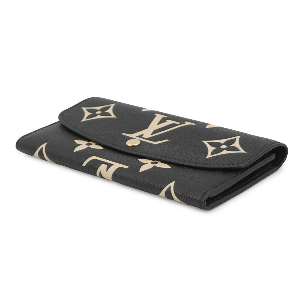 LOUIS VUITTON Portefeuille Emilie Noir/BeigeM83138 Monogram Empreinte Leather