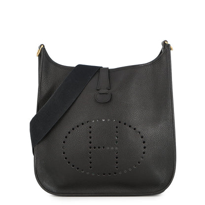 HERMES Evelyne1 Black Taurillon Clemence Size GM