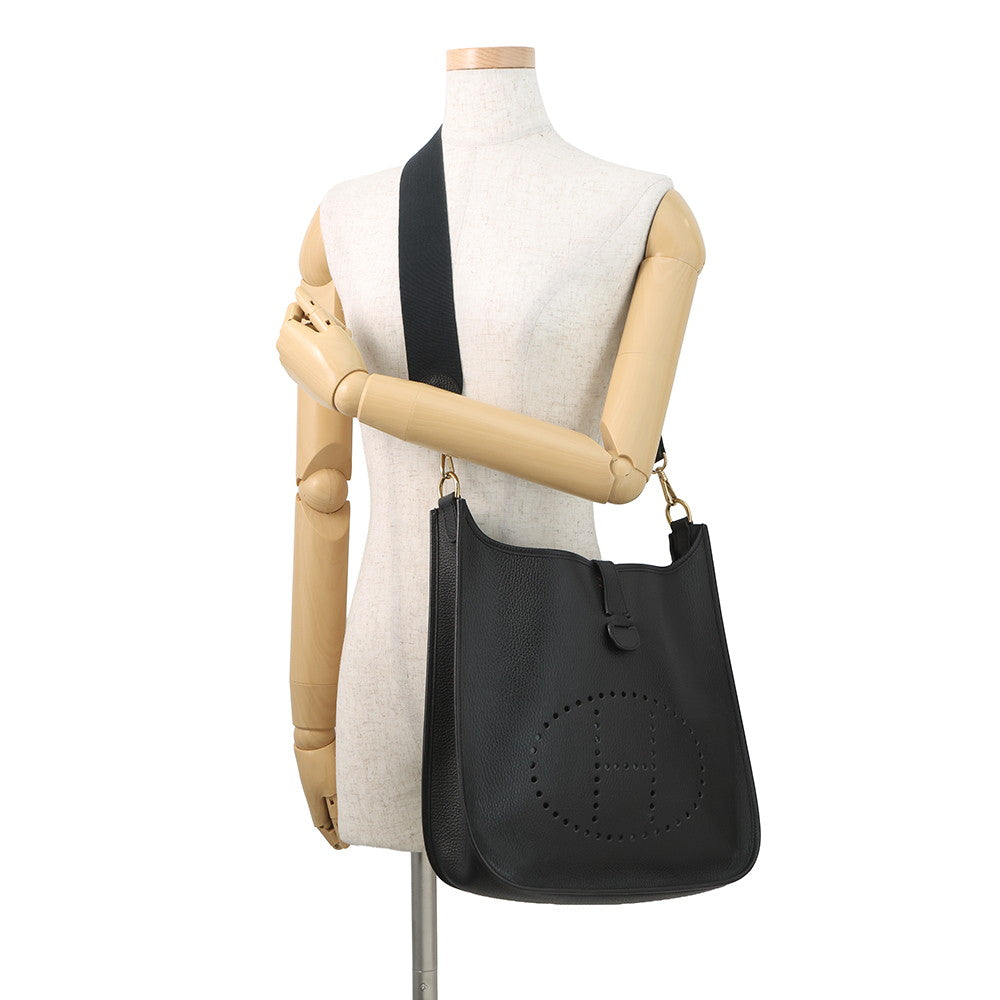 HERMES Evelyne1 Black Taurillon Clemence Size GM
