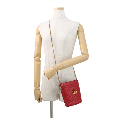 GUCCI GG Marmont Small Bucket Bag Red575163 Leather