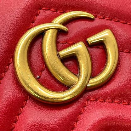 GUCCI GG Marmont Small Bucket Bag Red575163 Leather