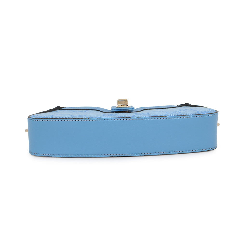GUCCI GG Canvas Moonside One-Shoulder Bag Light Blue786035 Canvas Leather Size Mini
