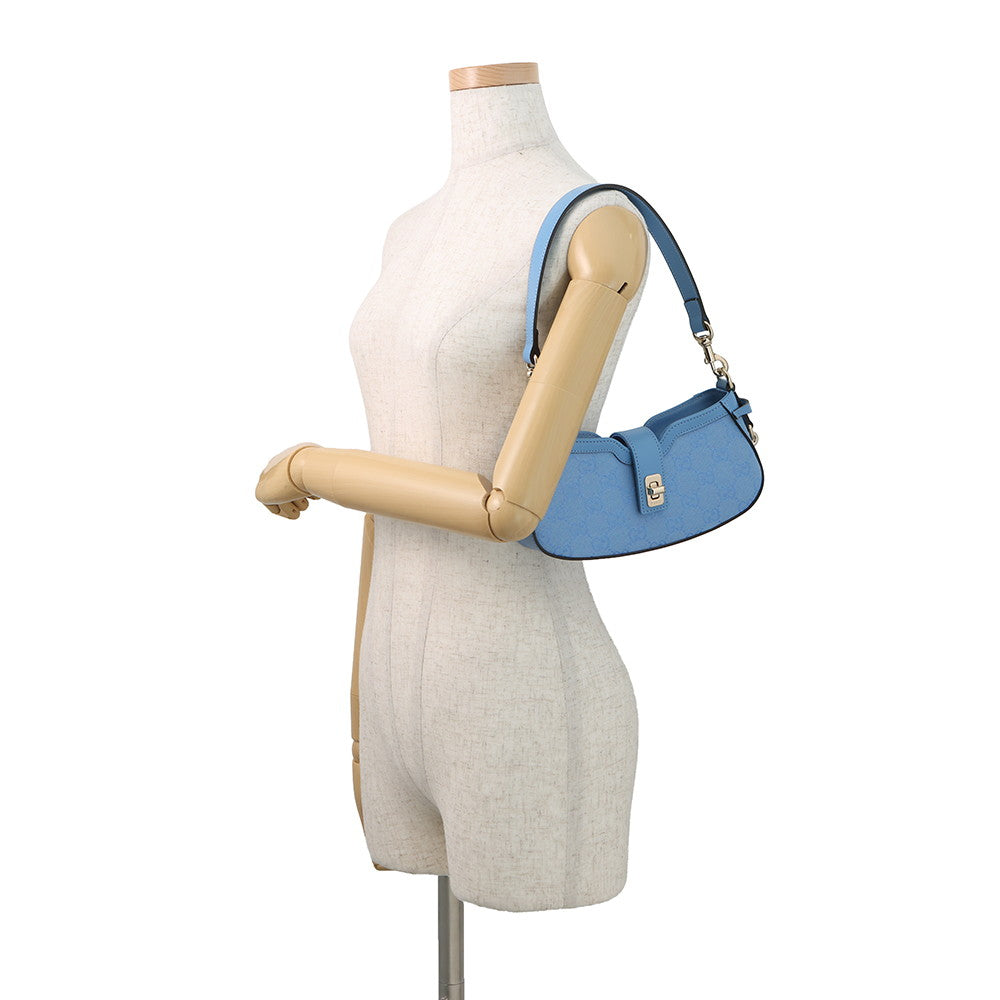 GUCCI GG Canvas Moonside One-Shoulder Bag Light Blue786035 Canvas Leather Size Mini