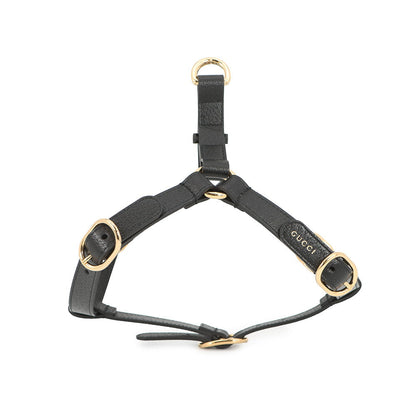 GUCCI Interlocking G Pet Harness Black692963 Leather Size M