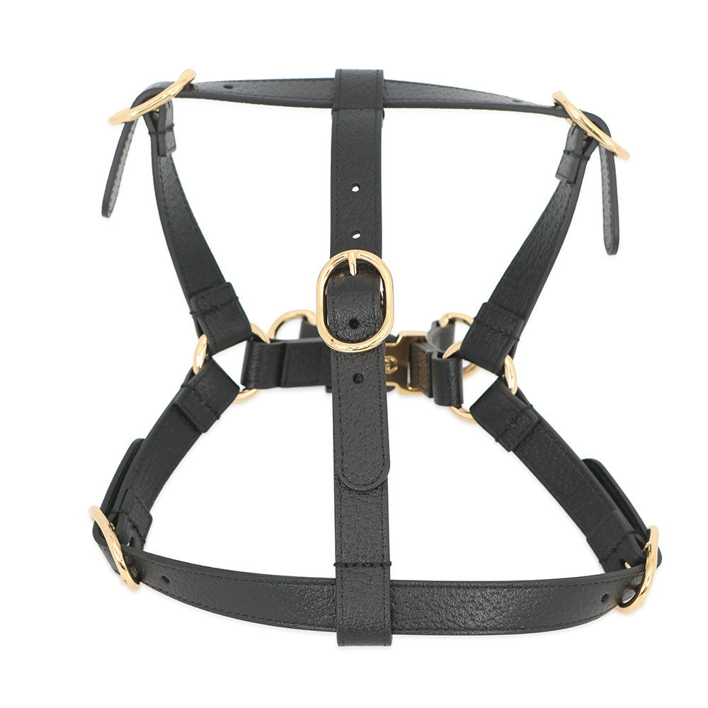 GUCCI Interlocking G Pet Harness Black692963 Leather Size M