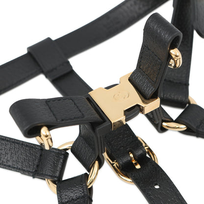 GUCCI Interlocking G Pet Harness Black692963 Leather Size M